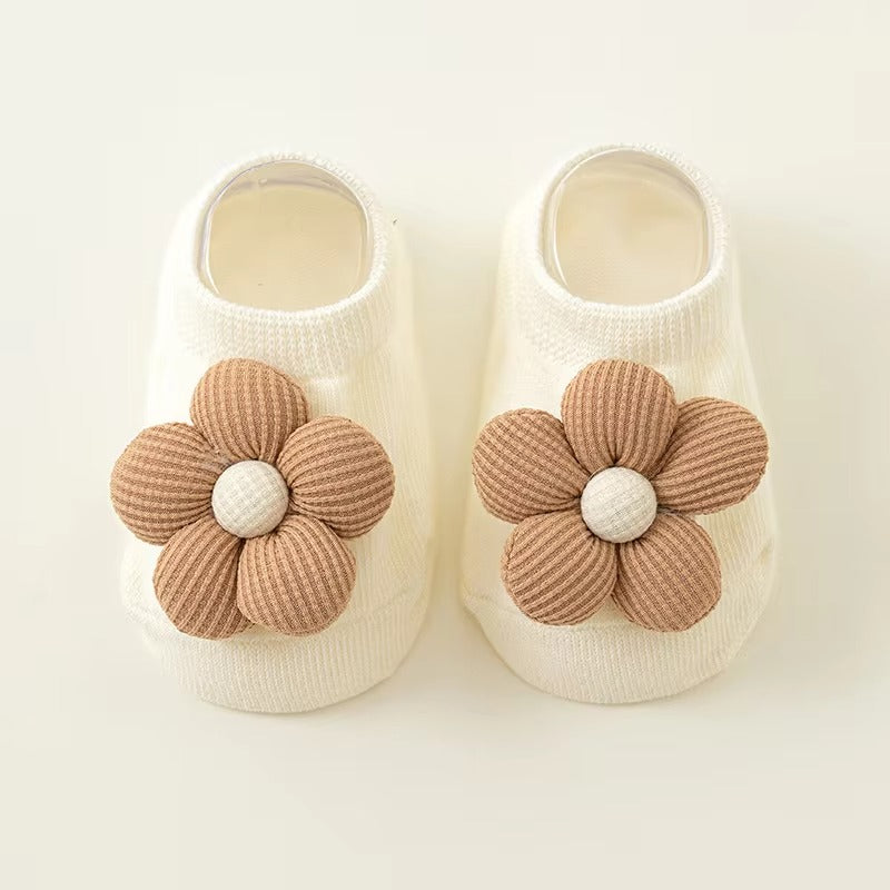 Infant Flower Boat Socks – Spring/Summer (Non-Slip Dot Glue)