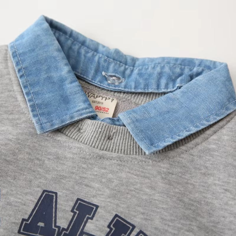 Kids' Korean-Style Hoodie – New, Handsome (Detachable Collar, Daily)