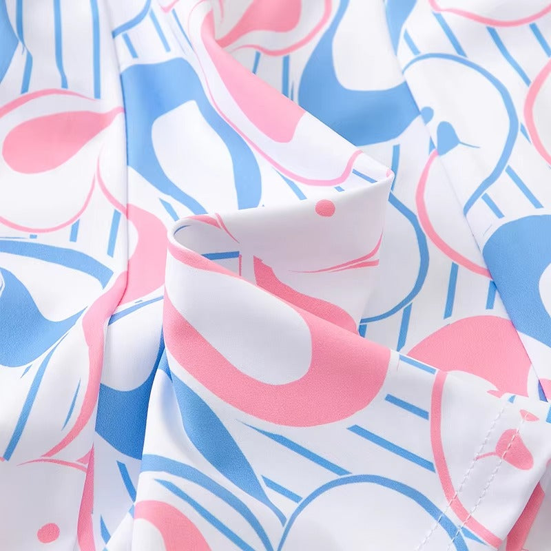 Girls' Customized Tennis Sports Dress – Quick-Drying (Short-Sleeve, Knee-Length, Cartoon, Wholesale)