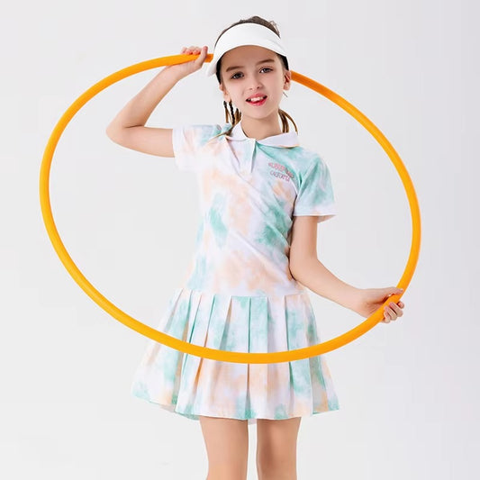 Girls' Quick - Dry Ice - Sense Sports Dress – Golf - style (Short - Sleeve, Cute, Soft, Breathable, High - Quality)