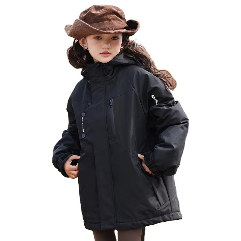Kids' 3-in-1 Down Jacket – Autumn/Winter (Warm, Windproof, Cool & Cute)