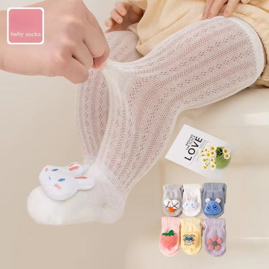 Baby Girl Knee-High Socks – Summer Thin (Cute Animal, Mosquito-Proof)