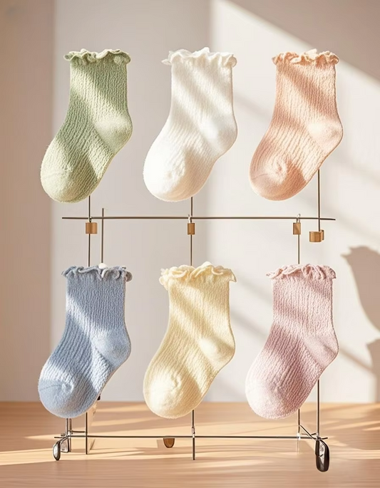 Wholesale Newborn Combed Cotton Ankle Socks – Summer Thin (Mesh, Solid, Lace, Loose)
