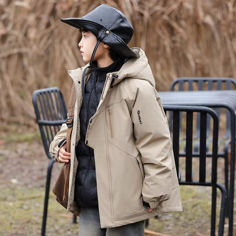 Kids' 3-in-1 Down Jacket – Autumn/Winter (Warm, Windproof, Cool & Cute)