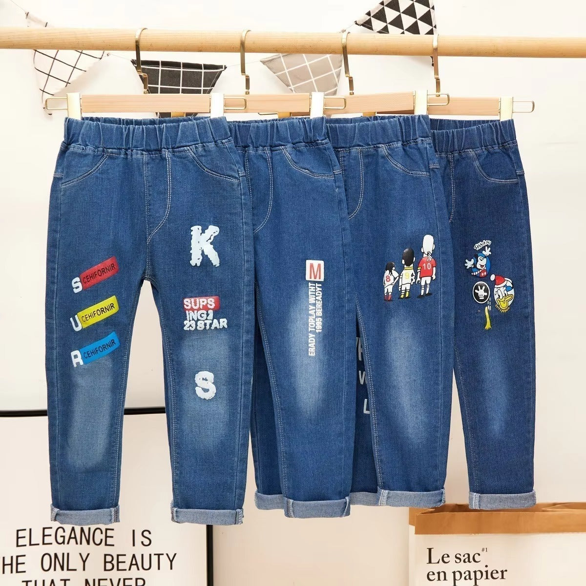 2025 New Boys' Denim Jeans – Casual (Wholesale, School Kids)