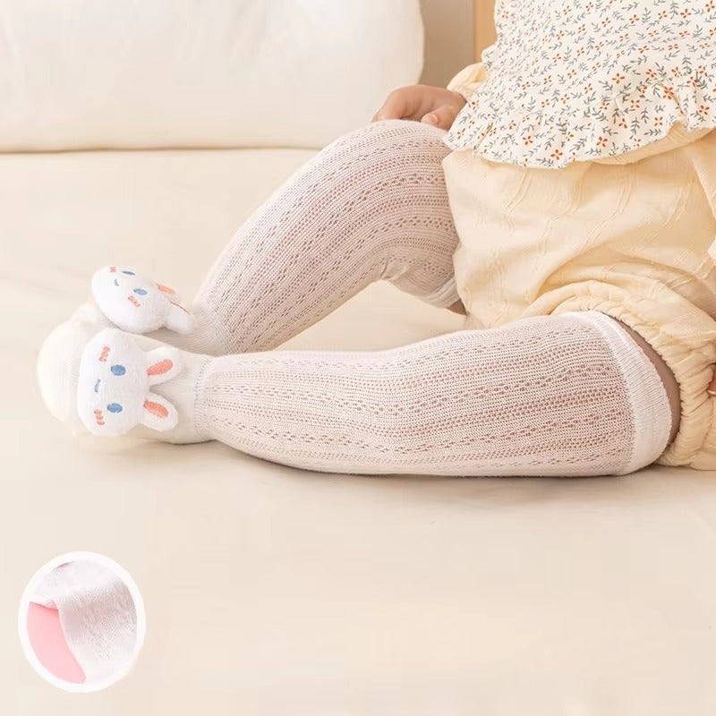 Baby Girl Knee-High Socks – Summer Thin (Cute Animal, Mosquito-Proof)
