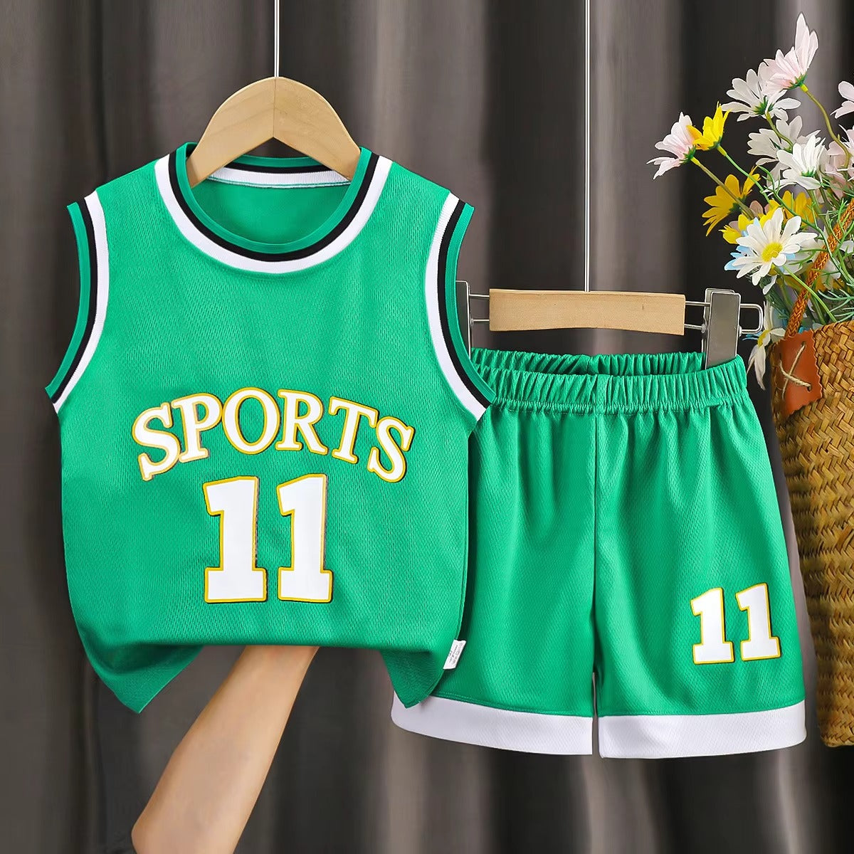 Unisex Kids' Basketball Set – Summer New (Sleeveless, Cotton, Cute)