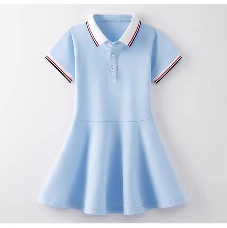 2025 Girls' Cotton Polo Skirts – Summer (Long Sleeve)