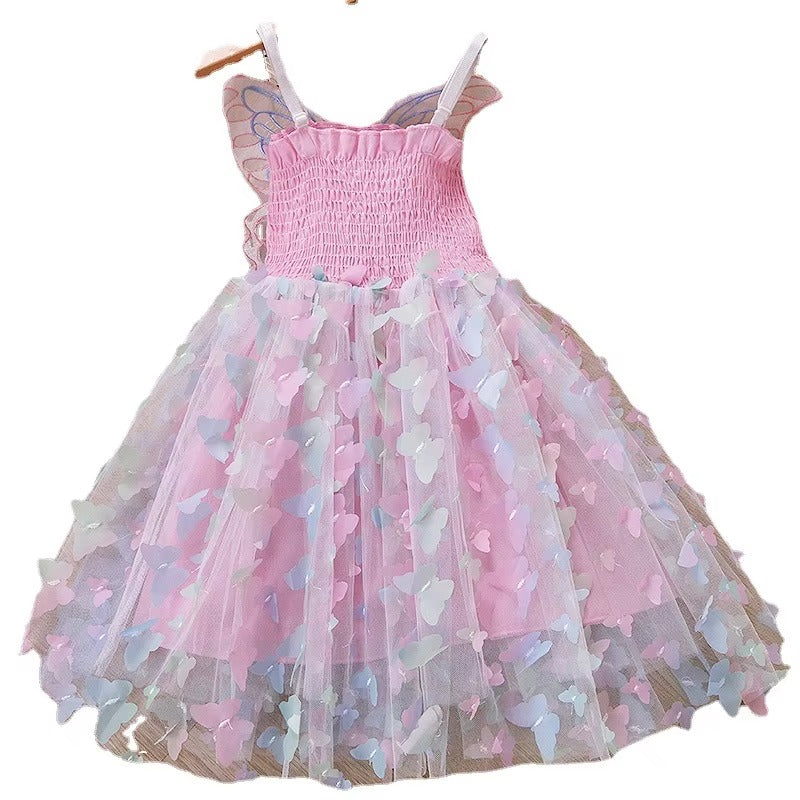 Wholesale Girls' Frozen Princess Dresses – 10-Color Mixed (Cotton, LED, Butterfly Sling)