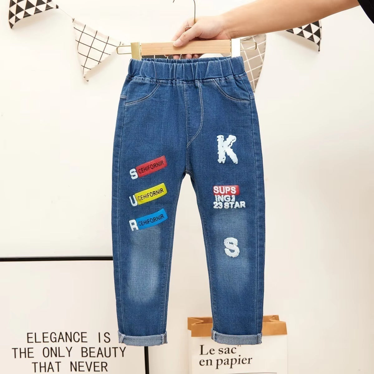 2025 New Boys' Denim Jeans – Casual (Wholesale, School Kids)