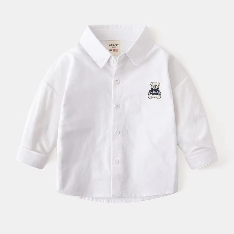 2024 Autumn Boys' Denim Shirt – Korean (Long-Sleeved, Daily, Handsome)