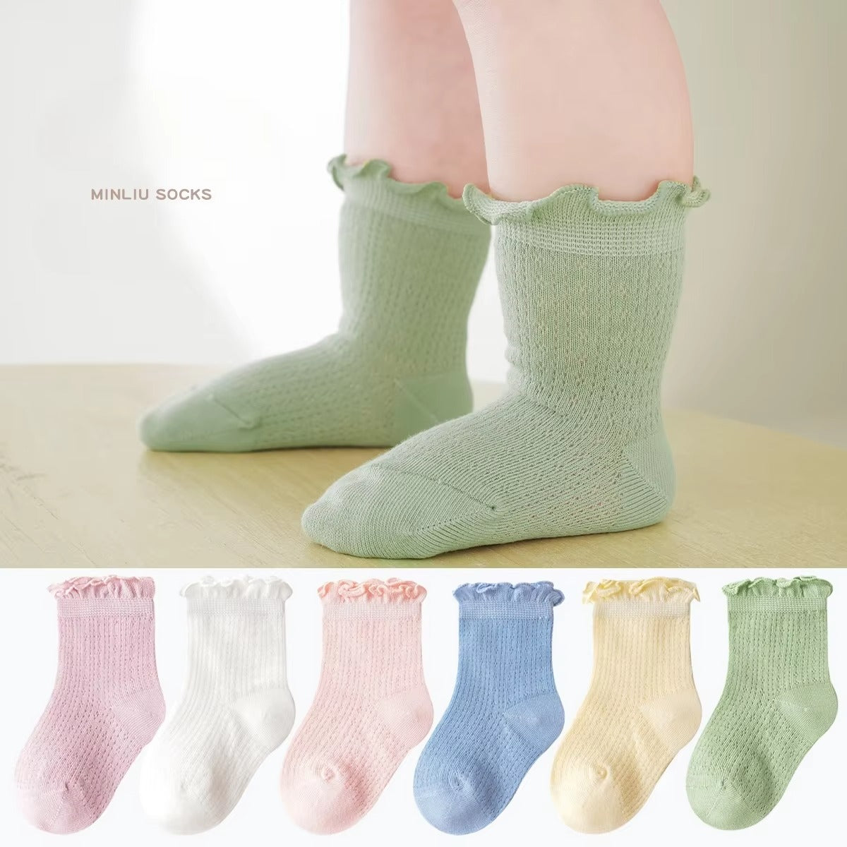 Wholesale Newborn Combed Cotton Ankle Socks – Summer Thin (Mesh, Solid, Lace, Loose)