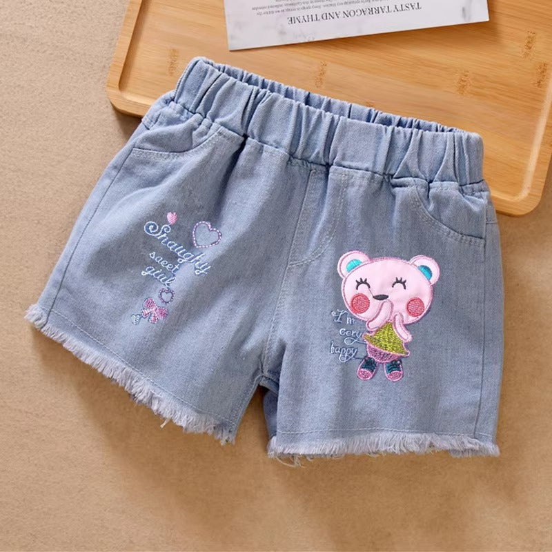 Girls' Korean-Style Mid-Waist Shorts – Summer New, Trendy (Thin, All-Match, Daily)