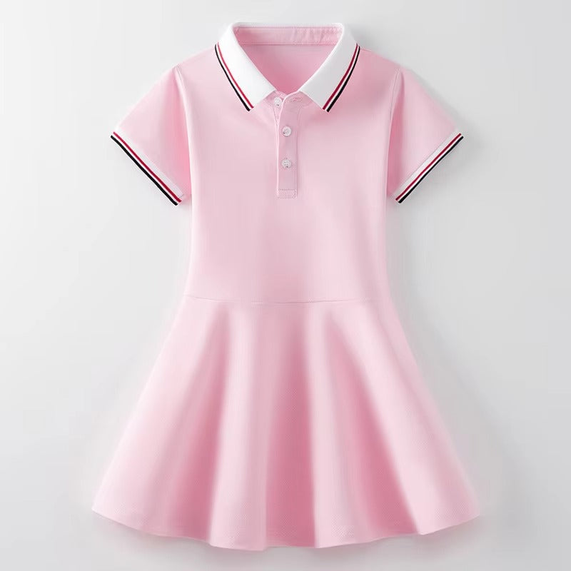 2025 Girls' Cotton Polo Skirts – Summer (Long Sleeve)