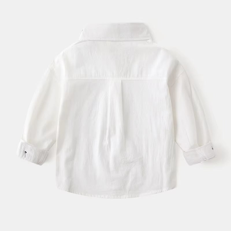 2024 Autumn Boys' Solid Shirt – Wholesale, Korean (Embroidered, Daily)