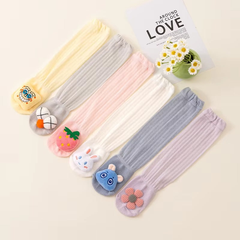 Baby Girl Knee-High Socks – Summer Thin (Cute Animal, Mosquito-Proof)