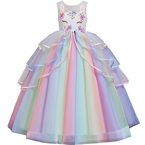 Girls' Fluffy Gauze Princess Dresses – Festival/Christmas (Unicorn, Flower Girl)