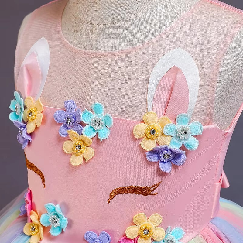 Girls' Fluffy Gauze Princess Dresses – Festival/Christmas (Unicorn, Flower Girl)