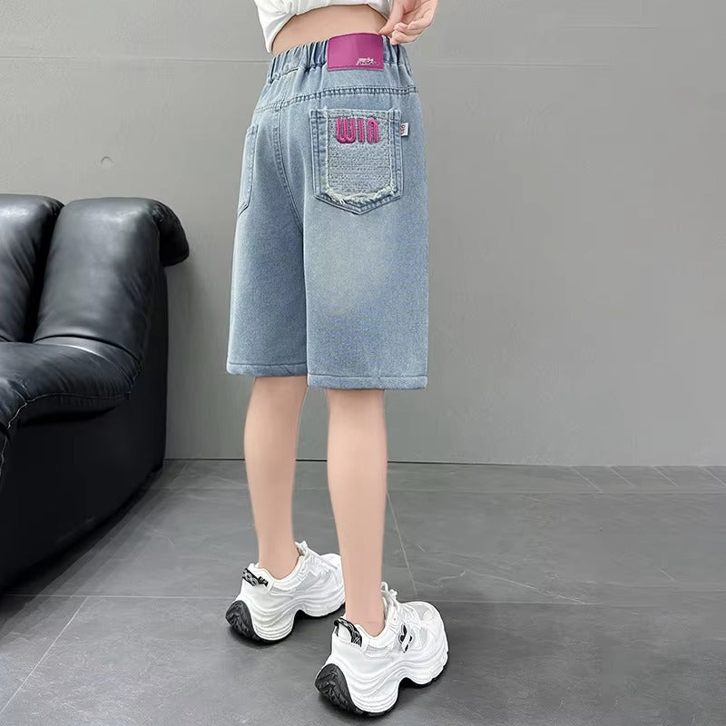 Girls' Mid-Length Lyocell Shorts – Summer New (Thin, Hot Pattern)