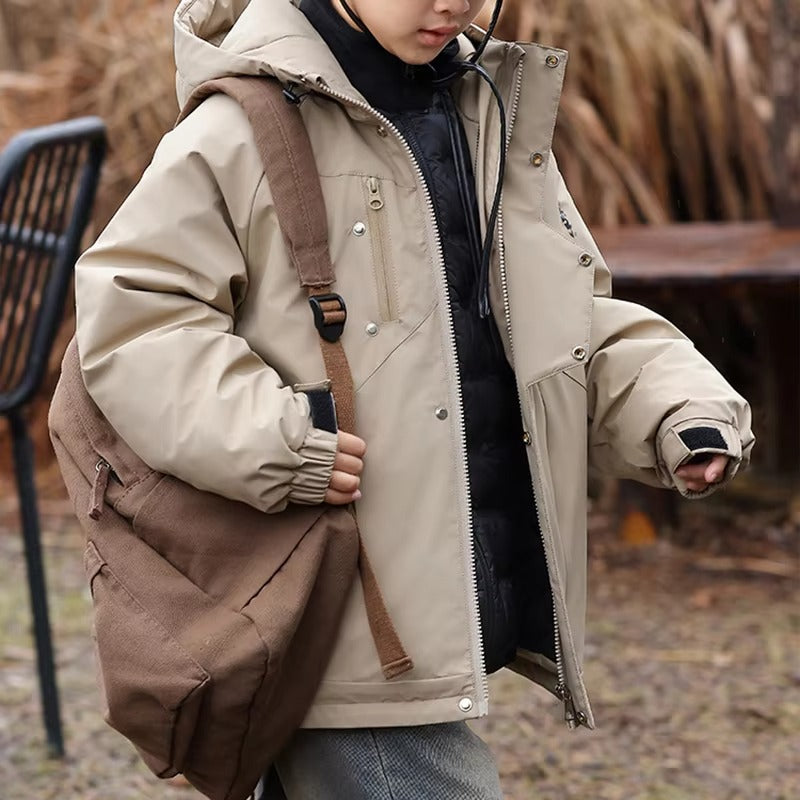 Kids' 3-in-1 Down Jacket – Autumn/Winter (Warm, Windproof, Cool & Cute)