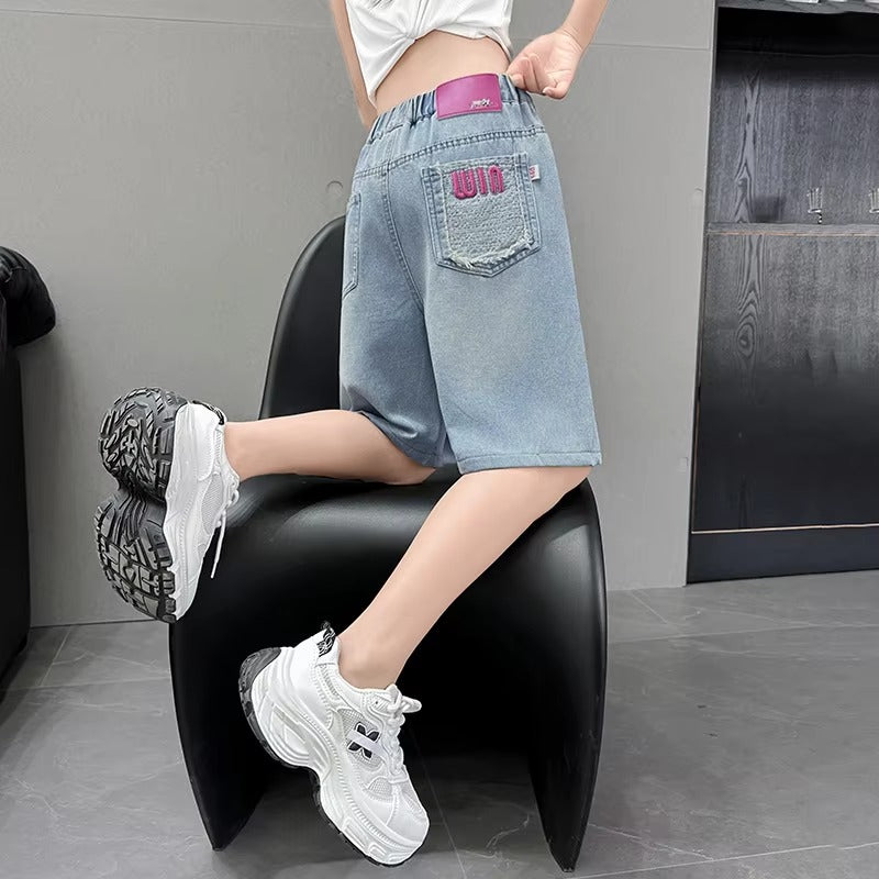 Girls' Mid-Length Lyocell Shorts – Summer New (Thin, Hot Pattern)