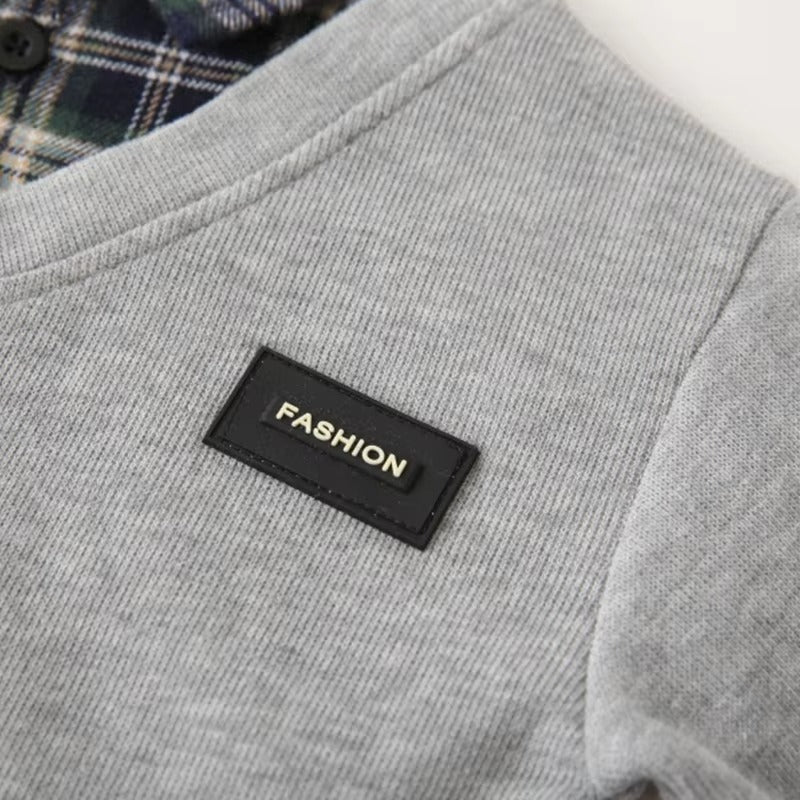 2024 Korean Boys' Patchwork Hoodie – Daily Casual (Cool)